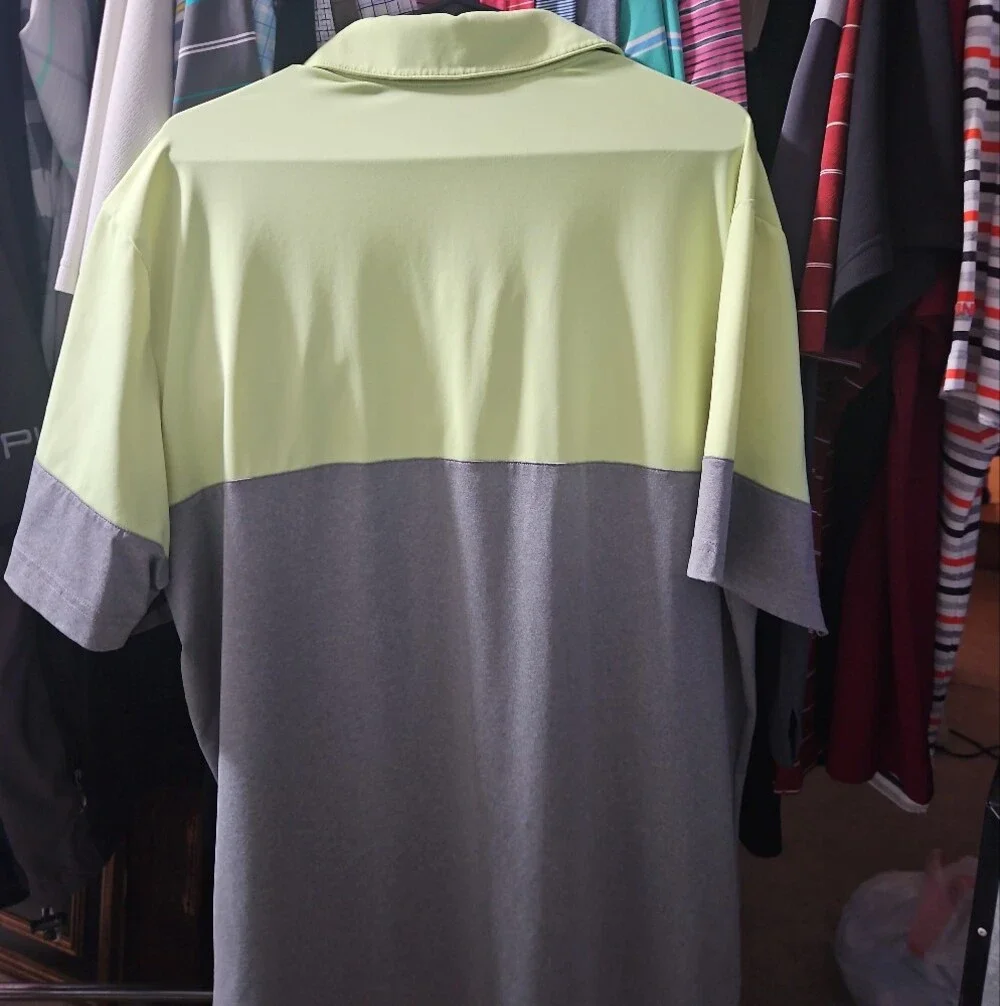 adidas Men’s Two-Tone Polo Shirt - Lime/Gray